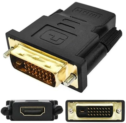 Generisch DVI auf H'DMI Adapter, Bidirektional H'DMI Stecker zu DVI Stecker Adapter, DVI24+1/5 auf HDM I mit vergoldetem Stecker, unterstützt 1080P Port Konverter für Monitor, PC, HDTV Box