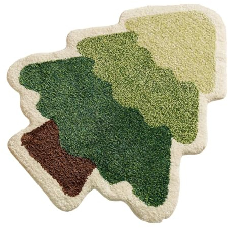 Bosiyrggrl Nordic Christmas Tree Imitation Cashmere Floor Mat Bathroom Absorbent Foot Mat Hotel Decoration Bedside Blanket B