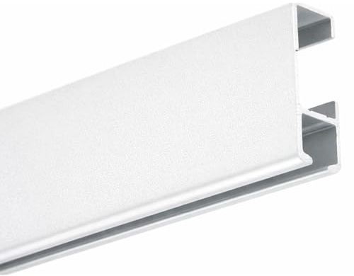 Guide de suspension pour cadres BASIC - Rail en aluminium blanc 50 cm | Supporte jusqu'à 35 kg/m | Découpe sur mesure sans frais | Comprend des clips, chevilles et vis | Pour placoplâtre, billette ou