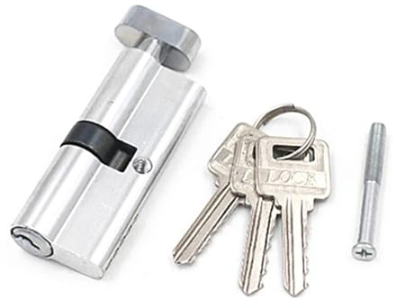 Daumenknauf Euro-Türzylinder, Türschließzylinder mit Drehknopf, 2er-Pack, mehrfarbig, 70 x 29 mm(Silver 70x29mm)