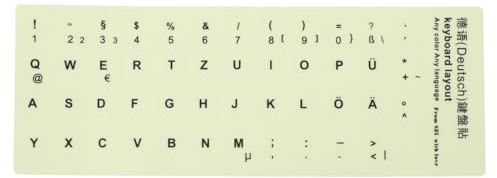 HOUDERCO Leuchtende Tastatur Aufkleber Deutsch Laptop-Tastatur-Aufkleber Für Desktop- Und Notebook-Tastaturen Lichtabsorbierend Matte Oberfläche Für Zuhause Büro Schule