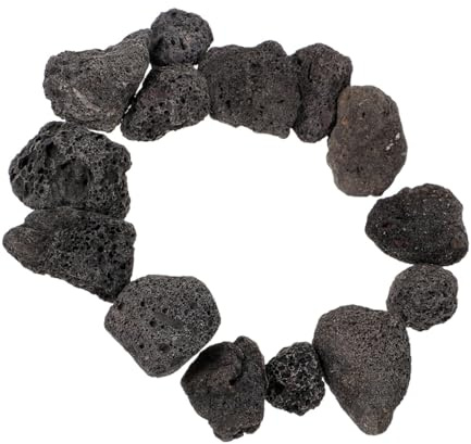 Kichvoe Schwarze Poröse Vulkansteine Aquarium Dekoration Natürliche Lavasteine für Fischbecken Pflanzen Steingarten Gartendeko Langlebig und Atmungsaktiv