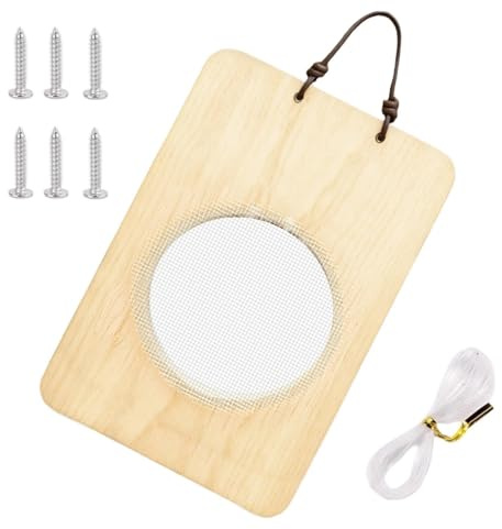 Yurosuis Kit Montaje para Cuerno De Alce | Maceta Madera Natural Helecho Cuerno Alce | Tabla Soporte Plantas Trepadoras - Apto para Dormitorio salón Porche Interior Exterior hogar jardín Patio balcón