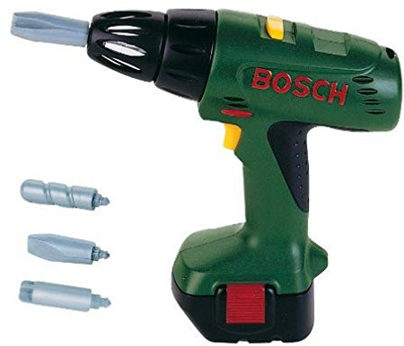 Theo Klein 8402 Destornillador eléctrico Bosch I Con función de luz y sonido I Accesorios intercambiables y giratorios I Juguete para niños a partir de 3 años