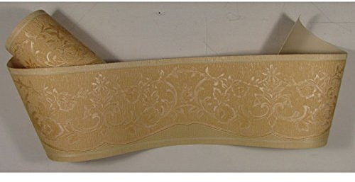 Tapeten Borte Bordüre Satin floral gelb pastell aprico
