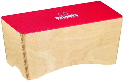 Nino Percussion Bongo Cajon Instrument - Trommelkiste für Kinder ab 3 Jahren - Musikinstrument - Schlagfläche Baltische Birke, Rot (NINO931R)
