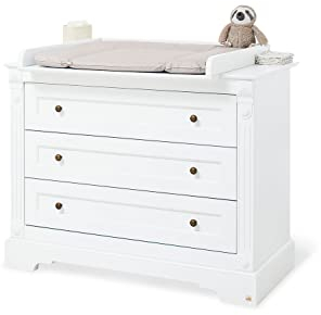 Pinolino 133467B Wickelkommode Emilia breit Edelmatt MDF Uni, weiß lackiert