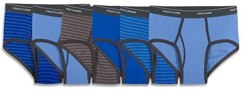 Fruit of the Loom Men's Underwear Briefs, Tag Free & Moisture Wicking, Assorted Color Multipacks, 6 Pack - Assorted Stripe/Solids, Large