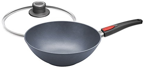 Woll, Diamond Lite Guss-Wok 30 cm mit Glasdeckel, 10 cm hoch, mit abnehmbaren Stiel, für Induktion