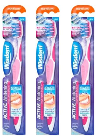 Wisdom Advanced Active Whitening Instant Bright Toothbrush, Set of 3
