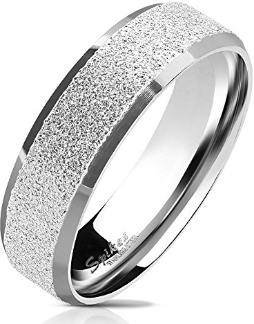 Bungsa 57 (18.1) silberner RING für Damen & Herren - sandgestrahlter, silberner Damen-Ring aus EDELSTAHL mit abgerundeten Kanten - Edelstahlring geeignet als Verlobungs-Ringe & Freundschafts-Ringe