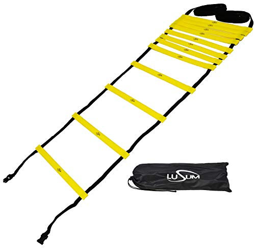 Lusum Pro Quality Agility Ladder - 6M Adjustable, 12 Rung Sports Training Speed Agility Ladder with Bag for Sports Football Speed Training