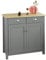 SoBuy Buffet, Commode, Armoire de Rangement, Table Console, Meuble de Rangement, Meuble Bas avec 2 Tiroirs et 2 Portes, pour Entrée, Chambre, Salon et Cuisine, Gris, 80x36x81 cm, FSB25-HG