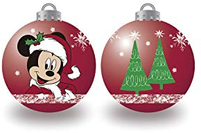 ARDITEX WD13421 Pack de 6 Bolas árbol de Navidad diámetro 8cm. de Disney-Mickey