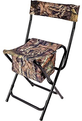 AMERISTEP Hunting Foldable Design Portable Lightweight High-Back Blind Chair with Backrest, Mossy Oak Break-up Country