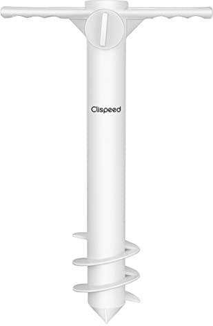 CLISPEED Anclaje de Arena para sombrilla de Playa con Tornillo de 3 Niveles, Resistente al óxido, Soporte para sombrilla de Playa, Talla única para Vientos Fuertes