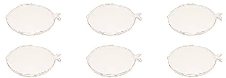 CREAFLOR HOME 6er Set Salatteller Marina Fisch D. 21cm weiß Bianco Keramik Virginia Casa