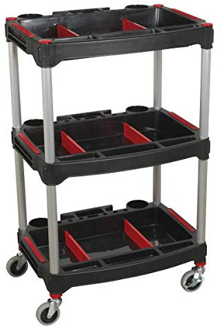Sealey Workshop Trolley 3-Level Composite with Parts Storage