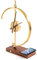 Flavio Russo Golden Time Decoration Table Desk LED Lamp with Elegant 12 Hour Clock QI Wireless Phone Charger and USB Port
