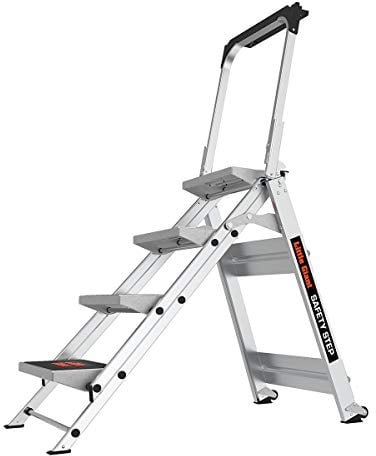 Distributor of Little Giant LTD Leitern, Sicherheitsschritt, 4-stufig, Modell 10410BAEN 150 kg, Aluminium Tritthocker mit Handlauf