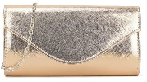 LeahWard Women's Glitter Clutch Bag Party Wedding Purse Evening Handbag (Rose Gold)