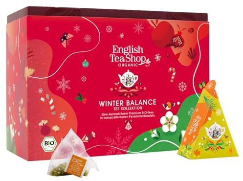 ETS - BIO Tee Geschenk Set Winter Balance Wintertee, Geschenk zu Weihnachten, umweltfreundlich, 12 Pyramidenbeutel, verschiedene Sorten