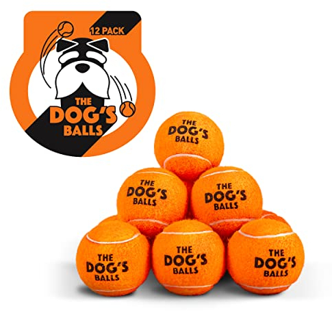 The Dog's Balls, Hunde-Tennisbälle, 12er-Pack, Orange, Hundespielzeug, starker Hunde- und Welpen-Tennisball