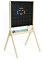 Janod - Klassische Magnetische, Doppelseitige Tafel - 20 Magnete, 3 Kreiden, 1 Bürste, 1 Beutel - 1 Karierte + Magnetische Seite - Ab 3 Jahre, J09638