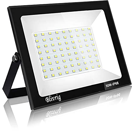 Focos Led Exterior 50W 6000K Blanco Frío Proyector LED Exterior 5000LM Potente Luces Led Exterior IP66 Impermeable Seguridad LED Floodlight Exterior para Terraza, Jardín, Patio, Parque, Garaje