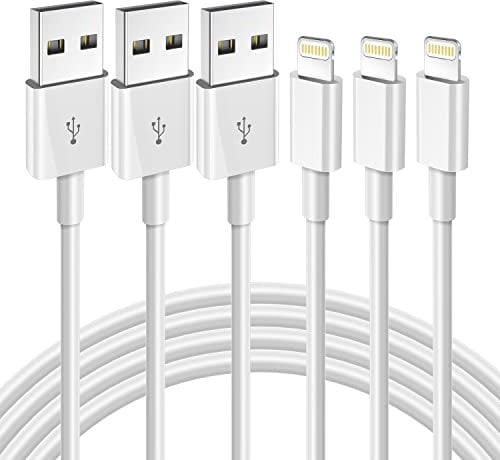 DFLASHS 3-Pack 6FT MFi Certified Lightning to USB Cable for iPhone 14/13/12/11 Pro Max/XR/XS/X/8/7/6 Plus/SE/iPad and More 6FT