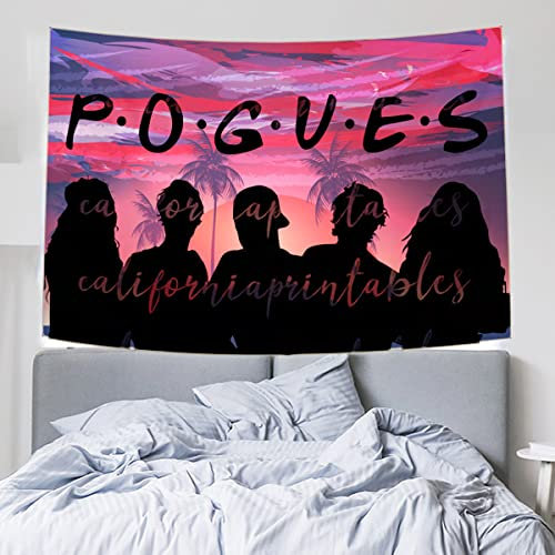 Pogue Life Wandteppich mit Außenbänken, Retro-Poster, Party-Dekorationen für Collage, Schlafzimmer, 152,4 x 101,6 cm
