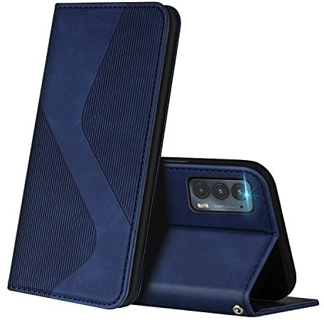 ZONNAVI Coque pour Moto Edge 20, Premium Étui Housse en Cuir de Protection avec [Emplacements Cartes] [Magnetique], Clapet Folio Portefeuille pour Motorola Moto Edge 20 (Bleu)