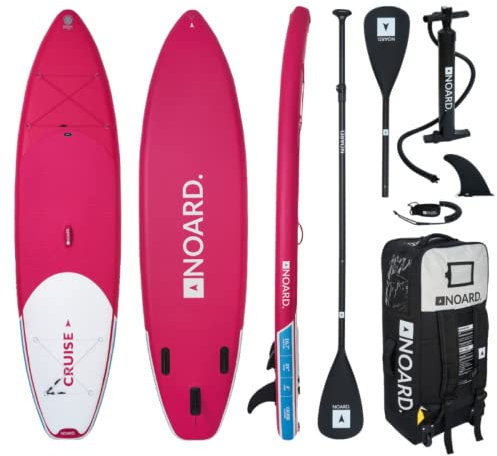 Paddle Noard Stand Up Paddle No. 002 I Rose Fushia I Surfboard en Tissu PVC Durable I Forme Allround pour Une stabilité optimale I Accessoires Inclus pour Une Utilisation Facile