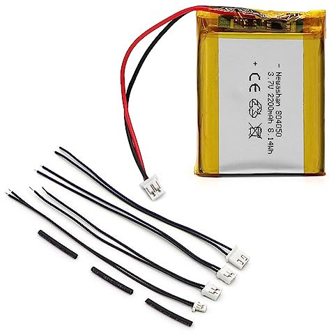 NEWASHAN 804050 Li-ION Lipo Batteria 2200mAh 3,7V per Nano VNA DIY GPS LED Auricolare Bluetooth Citofono MP3 MP4 MP5 GPS Mini DV Piccola Macchina Fotografica Videogiochi Batterie 4 JST Connettori