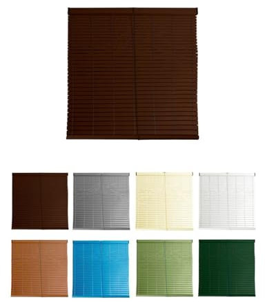 JARDIN202 - Persiana de PVC Alicantina con Polea Metálica | Persiana Enrollable | Estor Enrollable para Ventanas, Puertas, Salón y Cocina | 100 x 200 cm (Nogal)