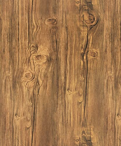 Timeet Klebefolie Holz Möbelfolie Holzoptik Tapete Selbstklebend 42x500cm Dekorfolie Holzmaserung Vintage Wandverkleidung Wandpapier Folie Vinyl Rustik Tisch Schrank Küche Wohnzimmer Schlafzimmer
