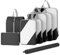 DIMJ Kompressions-Verpackungswürfel, Reise-Organizer, Packwürfel für Handgepäck, Organizer, Packwürfel, Koffer-Organizer, Taschen, Reisezubehör, mit Schuhbeutel und Wäschesack, Schwarz, 8 Stück