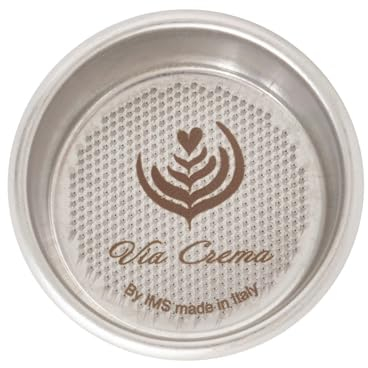 VIA CREMA Filter Basket Compatible with 54mm Breville Sage Espresso Machines Express, Bambino, Bambino Plus, Barista Pro Made in Italy by IMS (24MM 2 Cups)