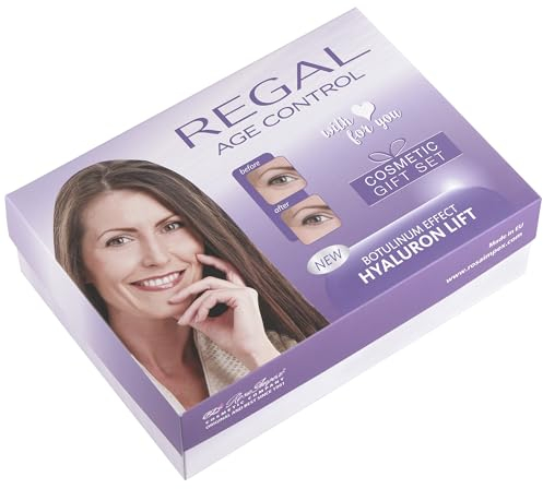 Regal Age Control Set – Crema da notte antirughe, 50 ml, crema da notte antirughe, 50 ml e siero intensivo per occhi e labbra, 15 ml, Hyaluronic Lift, effetto botulinico, idratante,