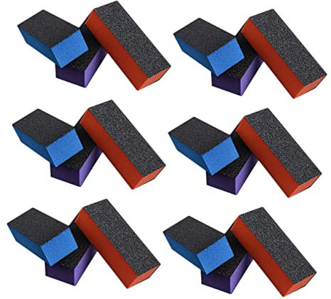 Ipetboom 18stücke Teiliges Nagelfeilen Und Polierblöcke Dreiseitige Nagelpuffer Für Maniküre Und Pediküre Orange Blau Leicht Tragbar Geeignet Für Zuhause Und Salon Schonende Anwendung