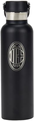 AC Milan Borraccia Termica, 0.6L, Nero, Prodotto ufficiale