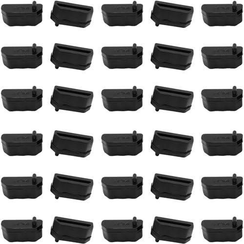30pcs HDMI Silicone Anti Dust Cap Cover Plugs, HDMI Female Port Dustproof Plug Soft Protector Stopper, for TV,Laptop Computers etc,Black