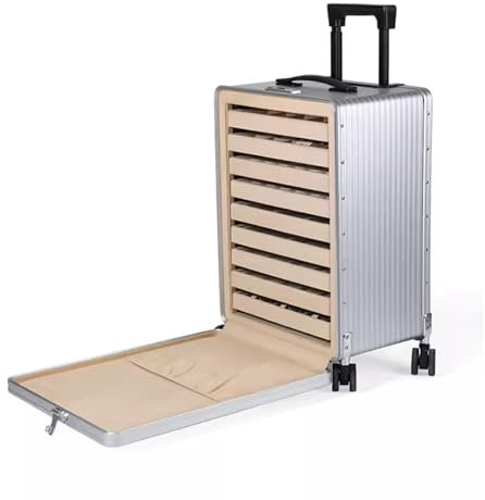 Code Lock Reise-Schmuckschatulle mit Rädern – 9 herausnehmbare Ablagen, Rollwagen, Organizer für Schmuck-Sets
