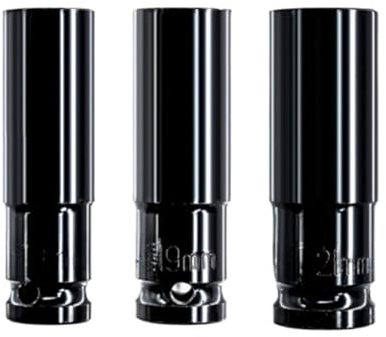 Lot de 3 clés à Chocs électriques à entraînement de 1/2 Pouce, Jeu de têtes à Douille hexagonale, clé pneumatique à Douille Longue et Profonde, Outils d'atelier mécaniques H17-H21