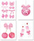 XIHIRCD 4stk Poster Rosa Schleifen, Trendige Wandkunst Rosa Schleife Kokette Raumdekoration Poster Ästhetische Adrette Raumdekoration Mädchen Teenager Dekoration Zuhause Schlafzimmer Wohnheim(Stil 1)