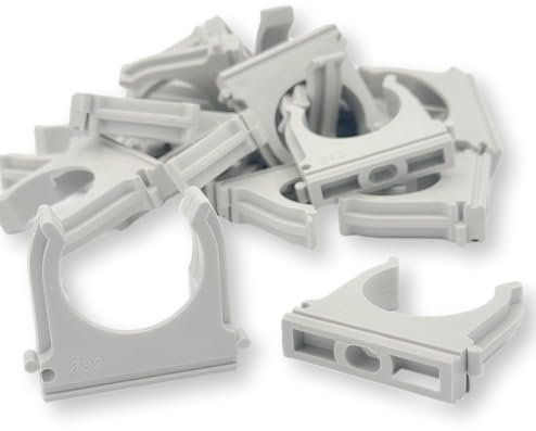 CusoTec Klemmschellen M32 50 Stück für Installationsrohr Rohrschellen für Isorohre grau