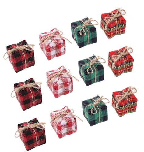 JECOMPRIS 12stücke Miniatur Geschenkboxen Weihnachtsornamente Für Puppenhäuser Deko Für Weihnachten Für Tisch Baum Und Partys Kleine Geschenkboxen Verschiedenen Designs