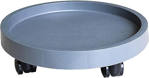 FQCXCKJ Pflanzencaddy mit runden Rädern für Blumentöpfe, Transportwagen, Pflanzenständer auf Rädern, Blumentopfhalter für den Außenbereich (grau 40 cm)