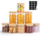 FoiiLiio Lot de 9 Bocaux Rangement en Verre Hermétique,300 ml/800 ml,Bocaux en Verre avec Couvercle en Bambou,Pot en Verre avec Couvercle,Pots de Rangement pour Épice,Spaghetti