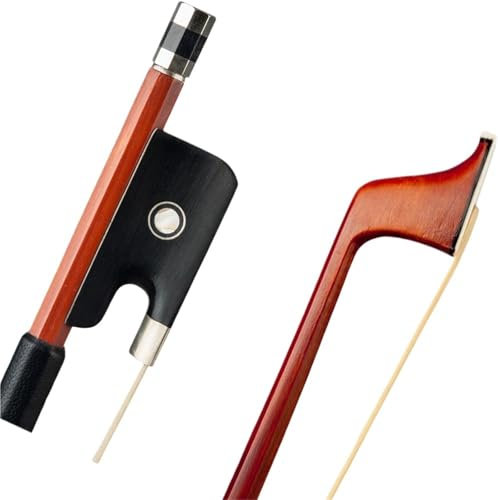 Professioneller Geigenbogen 4/4 Bratschenbogen aus brasilianischem Rotholz leicht richtig ausbalanciert Bogenhaar aus Rosshaar Ebenholz passend für 15/16 Zoll Bratsche